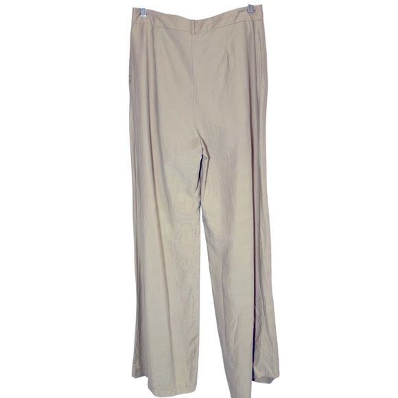 Zara Wide Leg Pants Sage Pistachio Green Flat Front Medium NWOT *Has Flaws* - Picture 1 of 16